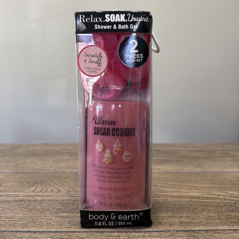 Body And Earth Warm Sugar Cookies Shower And Bath Gel 2 Piece Set